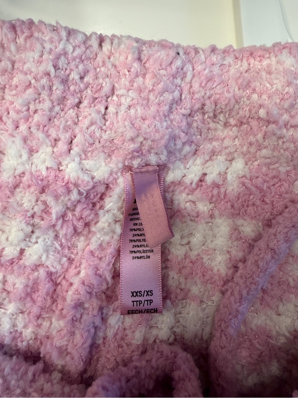 Skims Cozy Fleece Pink Jacquard Sweatpants XXS/XS